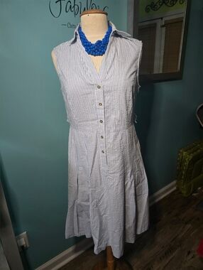 Classic and Chic Jones New York Seersucker Shirtdress